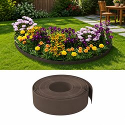 Garden Edging Borders 3 pcs Brown Flexible Lawn Edge 10 m Outdoor Lawn Edging