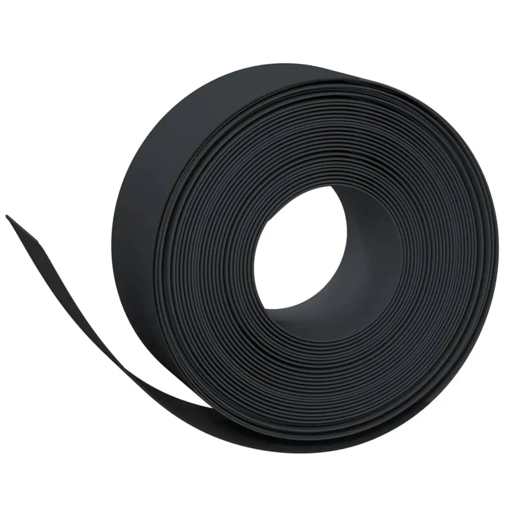 Garden Edging Borders Black Flexible 10m Durable Polyethylene 5 Piece Set