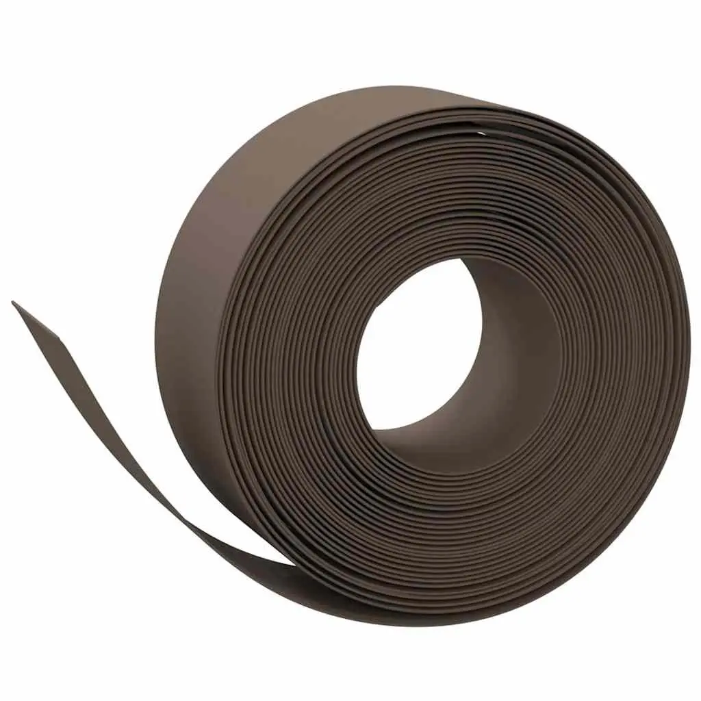 Garden Edging Brown 10 m 20 cm Flexible Lawn Border Flower Bed Edger