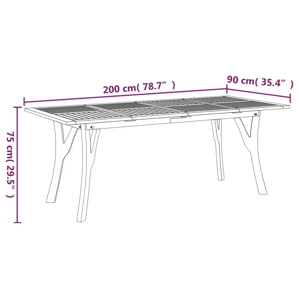 7 Piece Garden Dining Set Brown Solid Acacia Wood Outdoor Patio Furniture