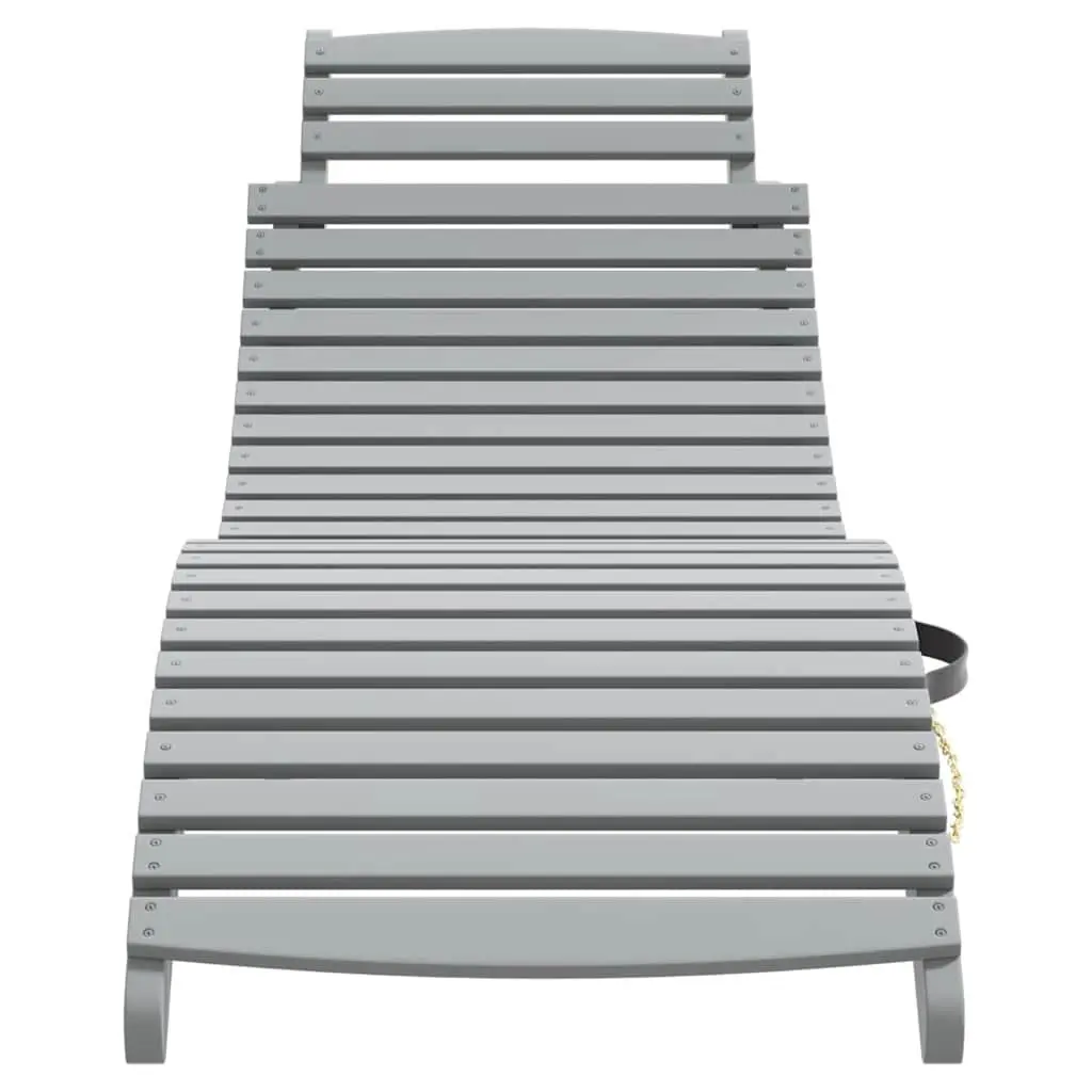 Sun Loungers Grey Foldable Ergonomic Outdoor Furniture 2 Piece