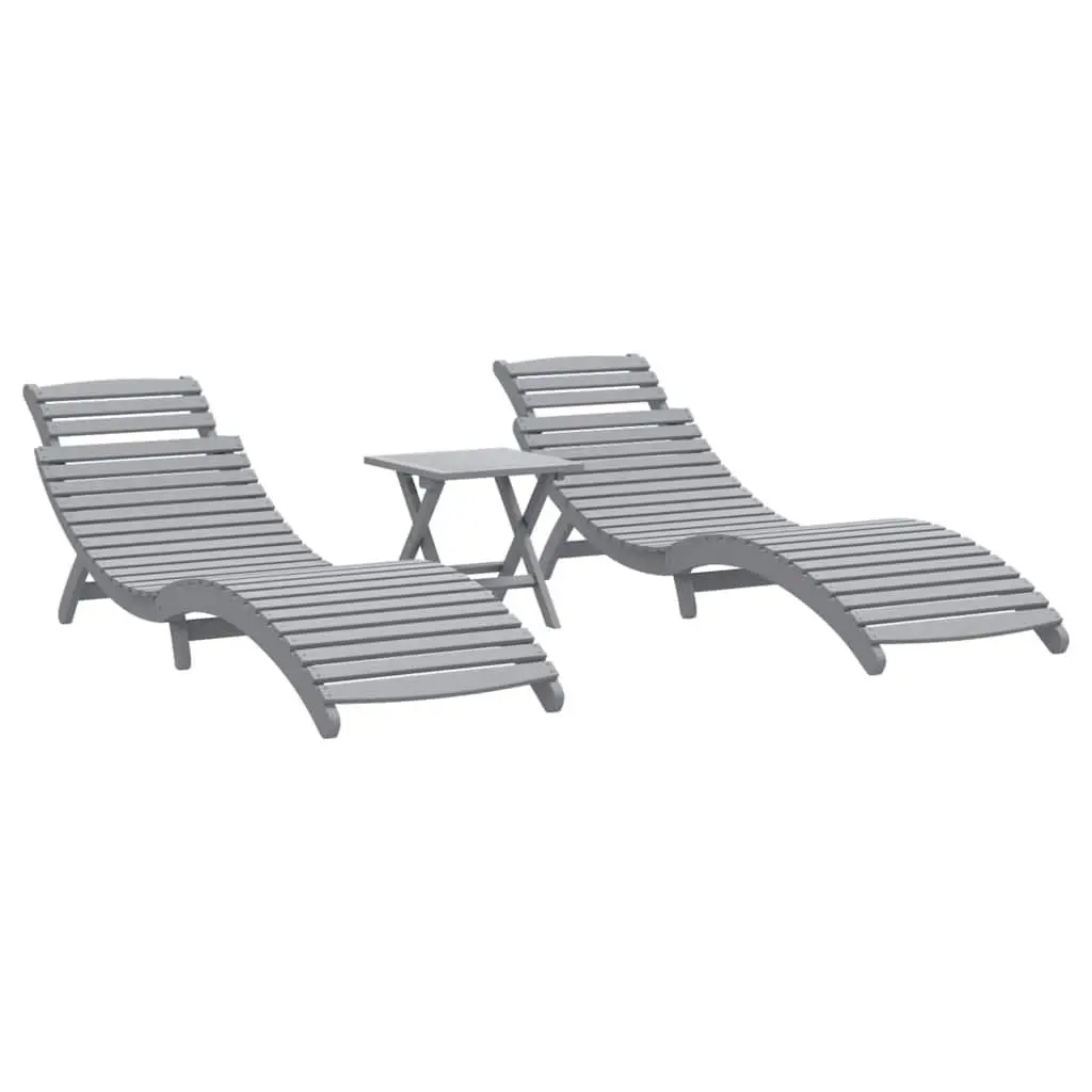 Sun Loungers Set with Matching Side Table