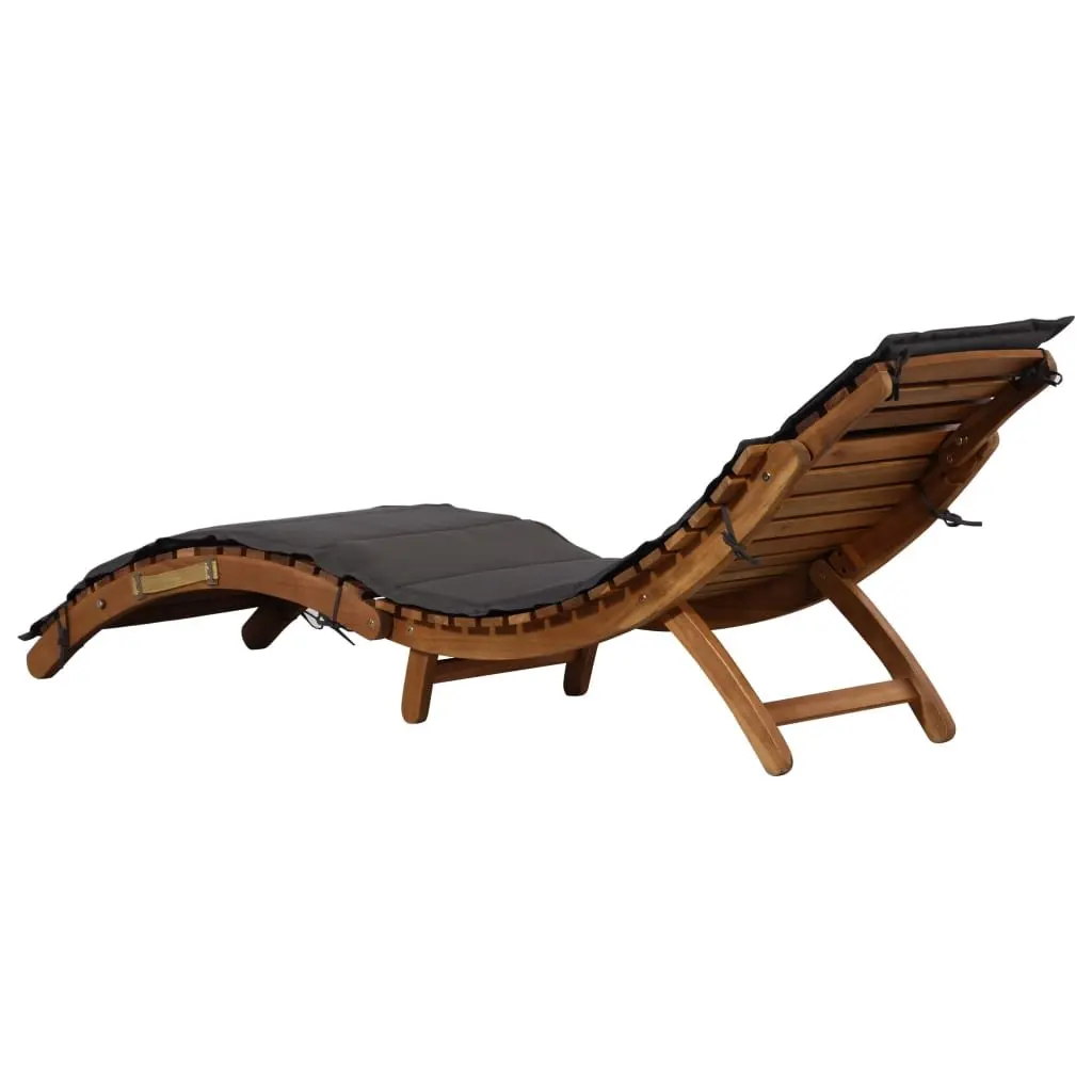 Sun Loungers Grey 2 Piece Foldable Wooden Garden Patio Outdoor