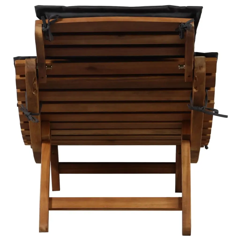 Sun Loungers Grey 2 Piece Foldable Wooden Garden Patio Outdoor