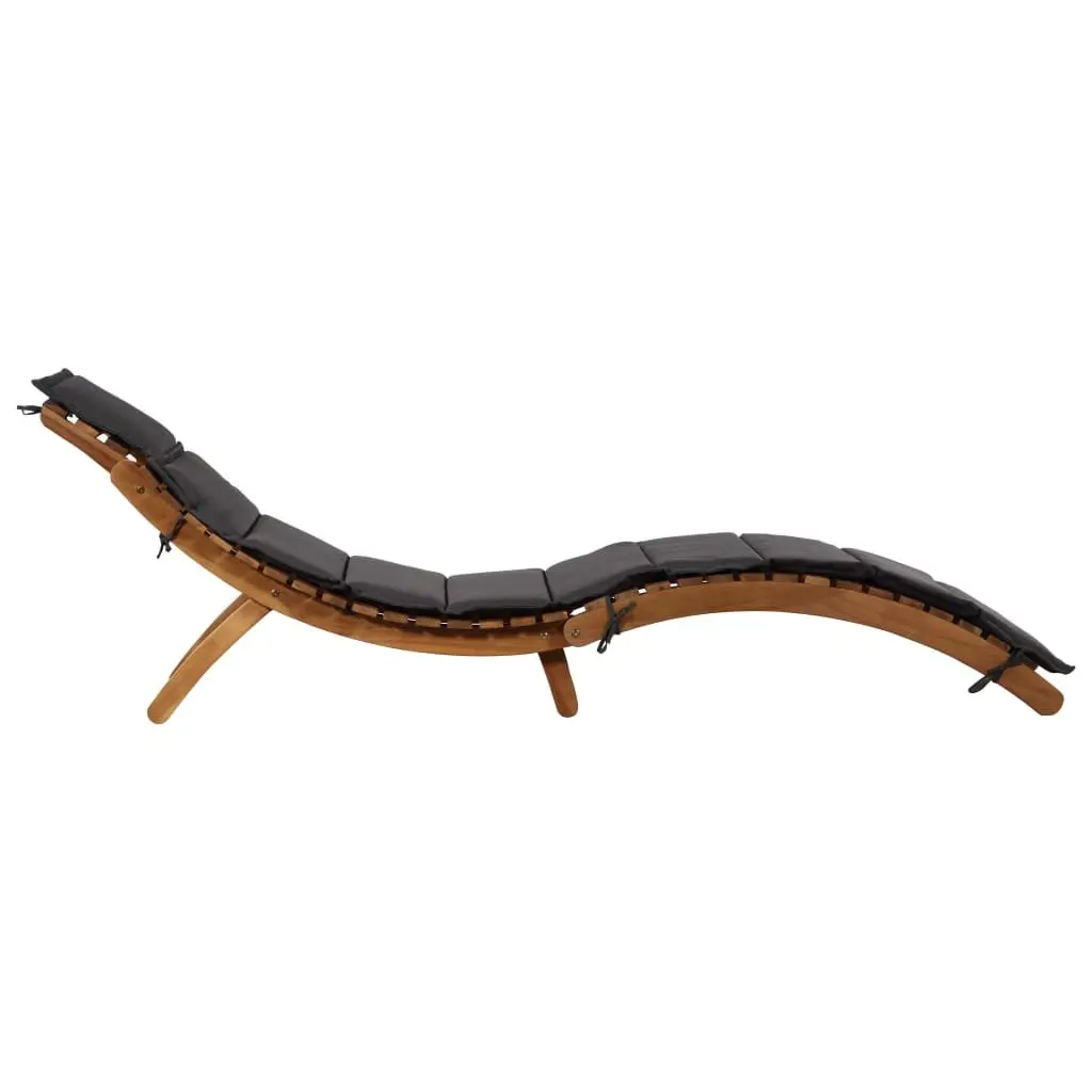 Sun Loungers Grey 2 Piece Foldable Wooden Garden Patio Outdoor