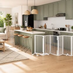 Compact 9-Panel Dog Gate with Door for Easy Use