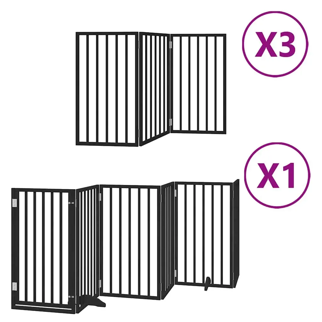 15-Panel Dog Gate with Door Lock and Stability