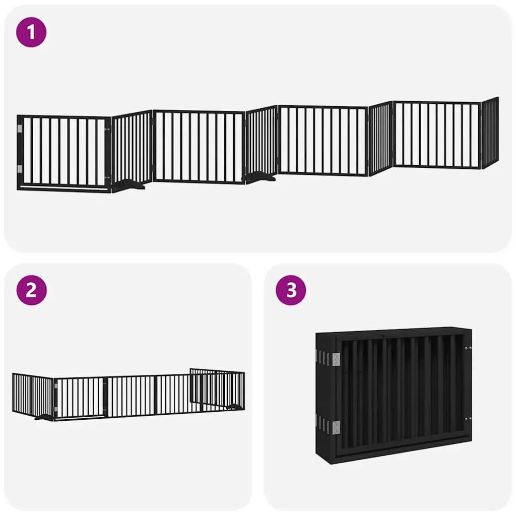 Foldable Dog Gate with 8 Panels and Door Lock