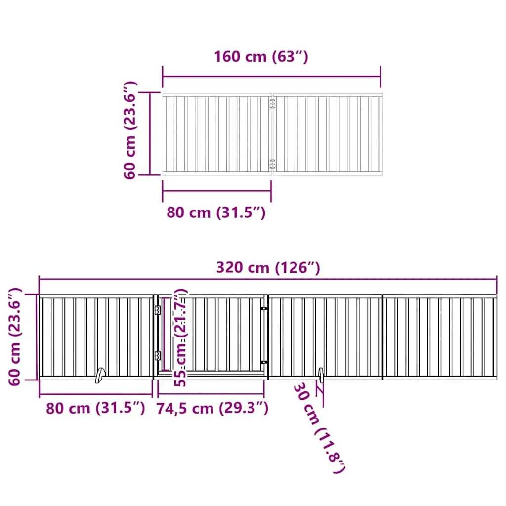 Foldable Dog Gate with 8 Panels and Door Lock