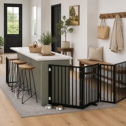 Compact and Efficient 8-Panel Dog Gate with Door