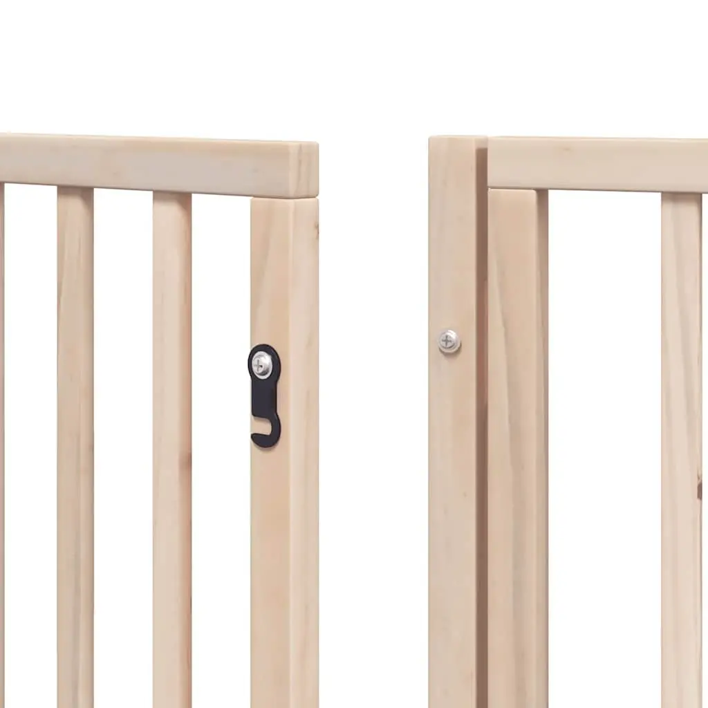 Dog Gate Foldable 12 Panels 600cm Poplar Wood Pet Barrier Door Brown