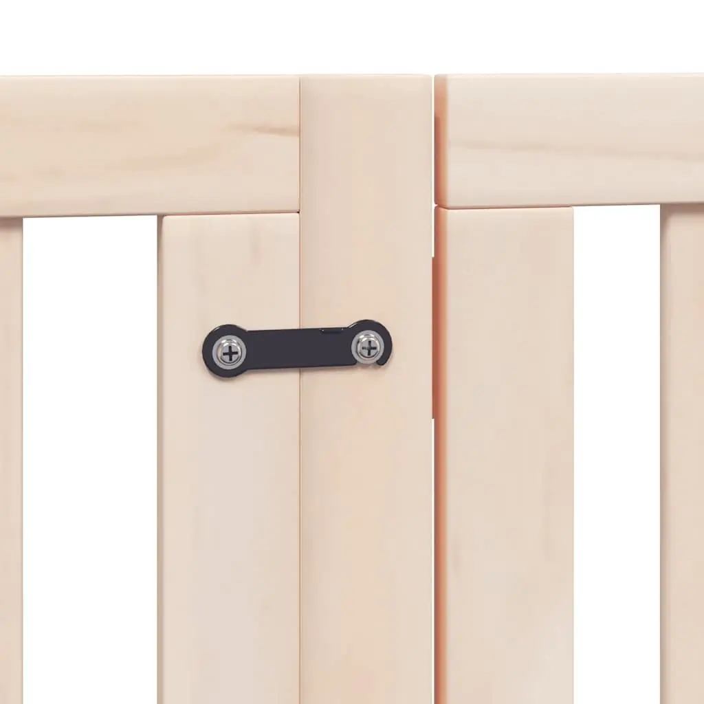 Dog Gate Brown 9 Panels Foldable Pet Safety Barrier with Door Lock