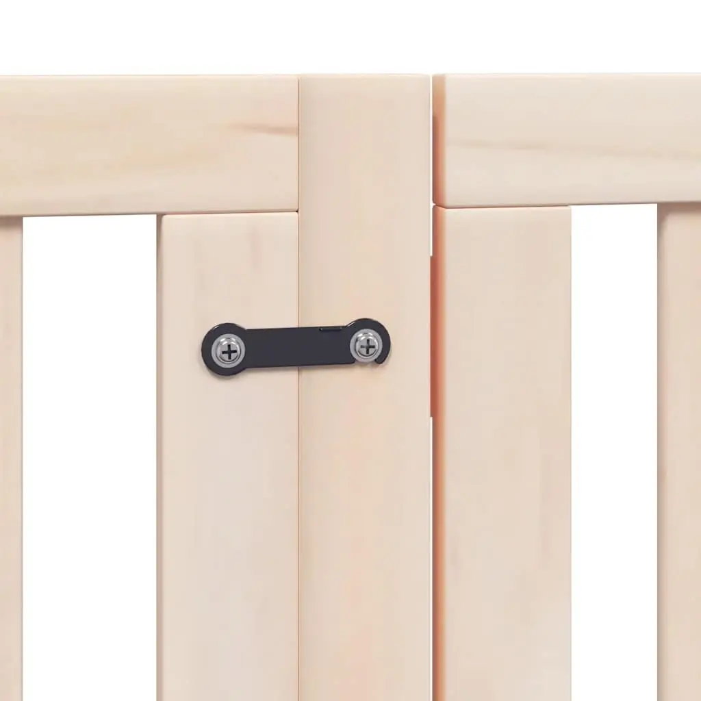 Dog Gate Foldable 12 Panels 600cm Poplar Wood Pet Safety Barrier with Door Lock