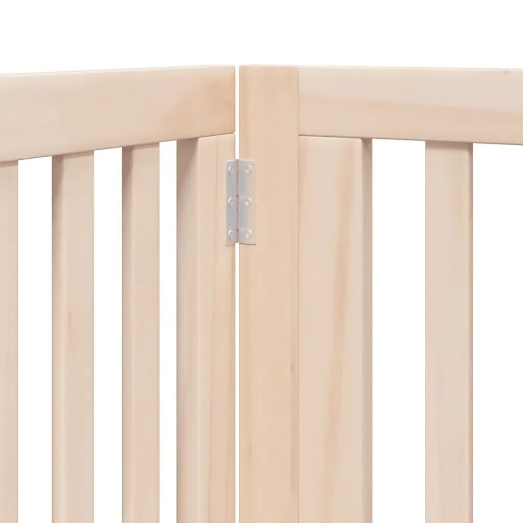 Dog Gate Foldable 8 Panels 640cm Poplar Wood Pet Safety Barrier Door Lock