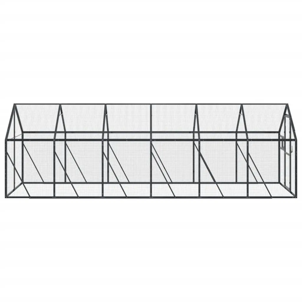 Bird Aviary Anthracite 1.79x6x1.85 m Aluminium Frame Wire Mesh Large Parrot Cage