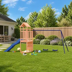 Compact Outdoor Climbing Frame with Slide and Swings