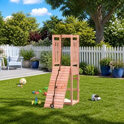 Enjoy Outdoor Play with Our Wooden Playhouse and Climbing Wall