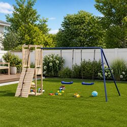 Outdoor Playset Wooden Swing Set Climbing Frame Sandbox Garden Play Equipment
