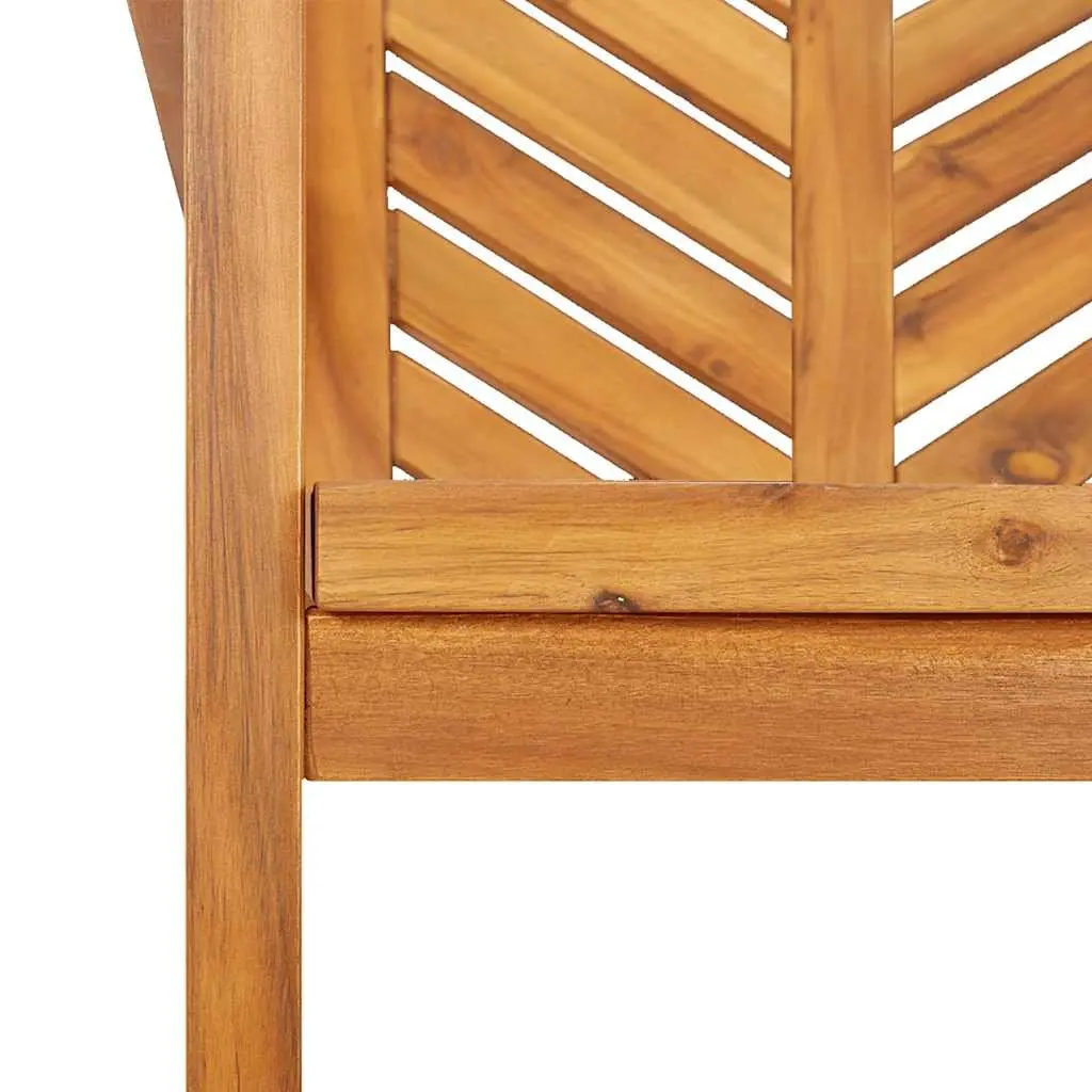 Outdoor Dining Chairs Brown 4 Piece Solid Acacia Wood Garden Seating with Armrests and Chevron Pattern Backrest
