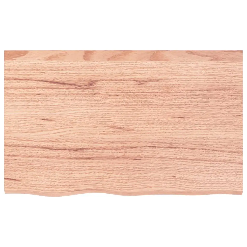 Bathroom Countertop Brown Solid Wood 80x50x4 cm Handmade Live Edge Varnished Surface