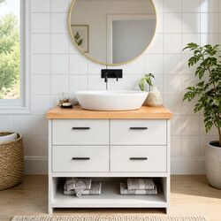 Bathroom Countertop 100x50x6 cm Brown Solid Oak Wood Worktop Vanity Top