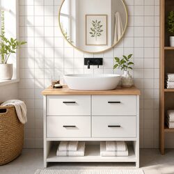 Bathroom Countertop Solid Oak Wood Brown 100x60x2 cm Worktop Vanity Top