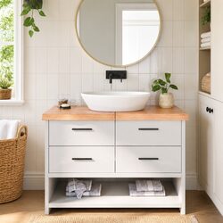 Bathroom Vanity Top in Solid Oak 120x50x6cm