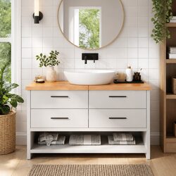Brown Oak Bathroom Countertop 140x50x4cm