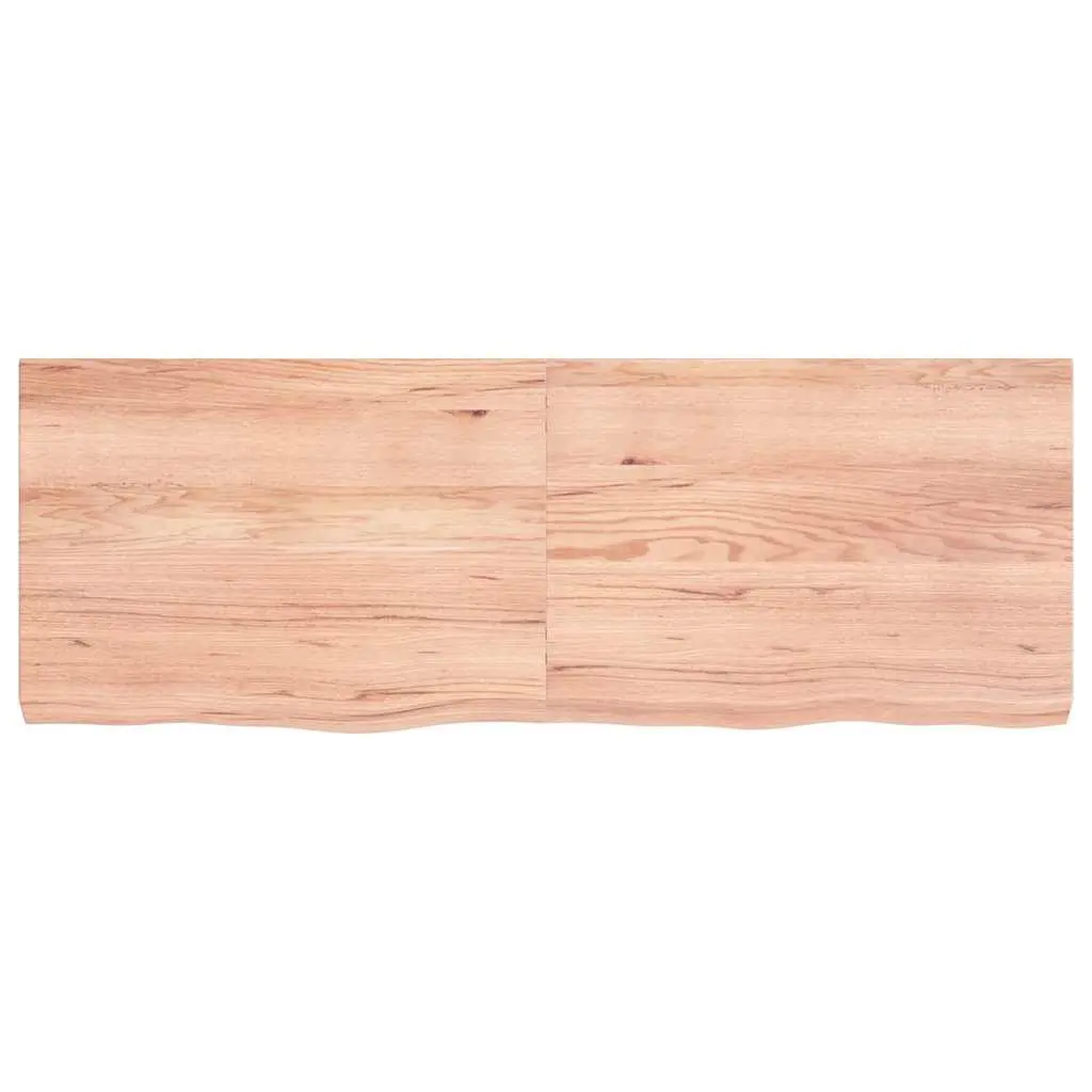 Bathroom Countertop Brown Solid Oak Wood 140x50x6 cm Varnished Handmade Live Edge