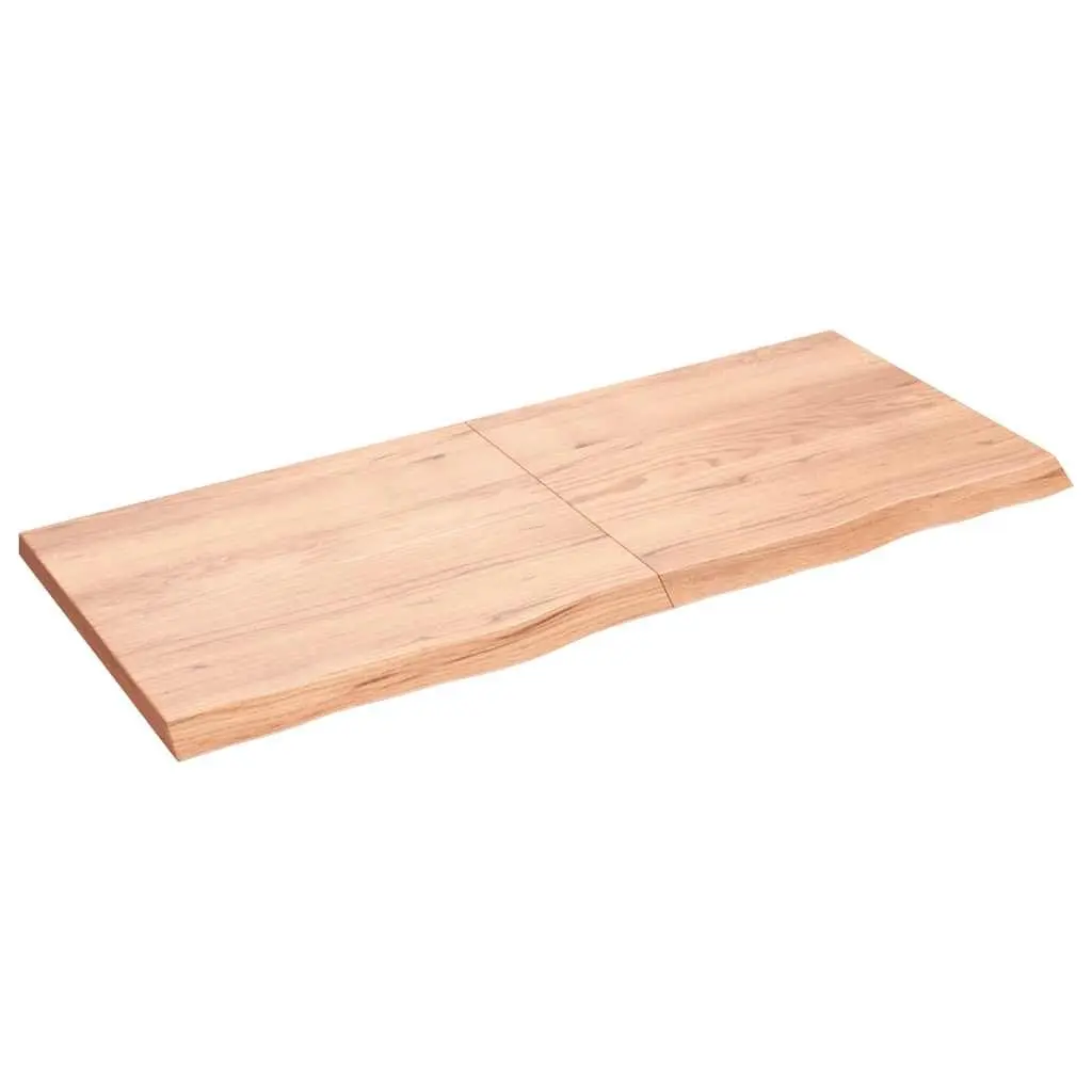 Bathroom Countertop Brown 140x60 cm Solid Wood Handmade Live Edge Varnished