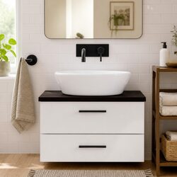 Bathroom Countertop Worktop 60x40x4cm Solid Wood Live Edge Vanity Cabinet Top