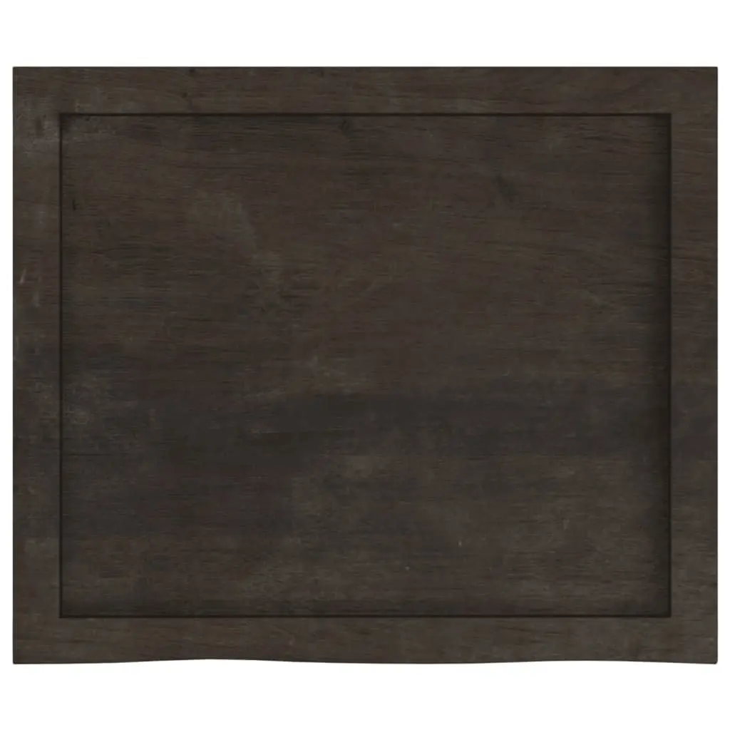 Bathroom Countertop Solid Oak Wood Dark Brown Handmade Vanity Top 60 x 50 x 4 cm