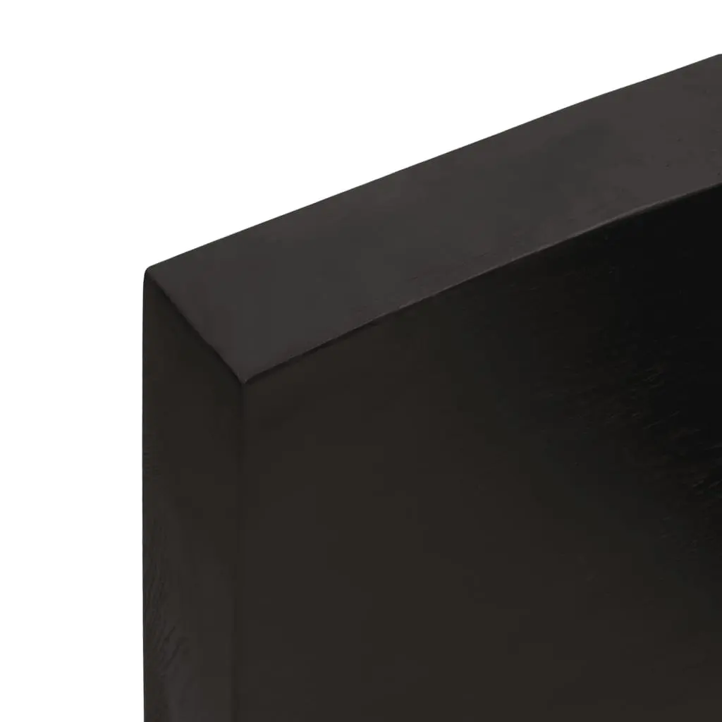 Bathroom Countertop Solid Oak Wood Dark Brown Handmade Vanity Top 60 x 50 x 4 cm