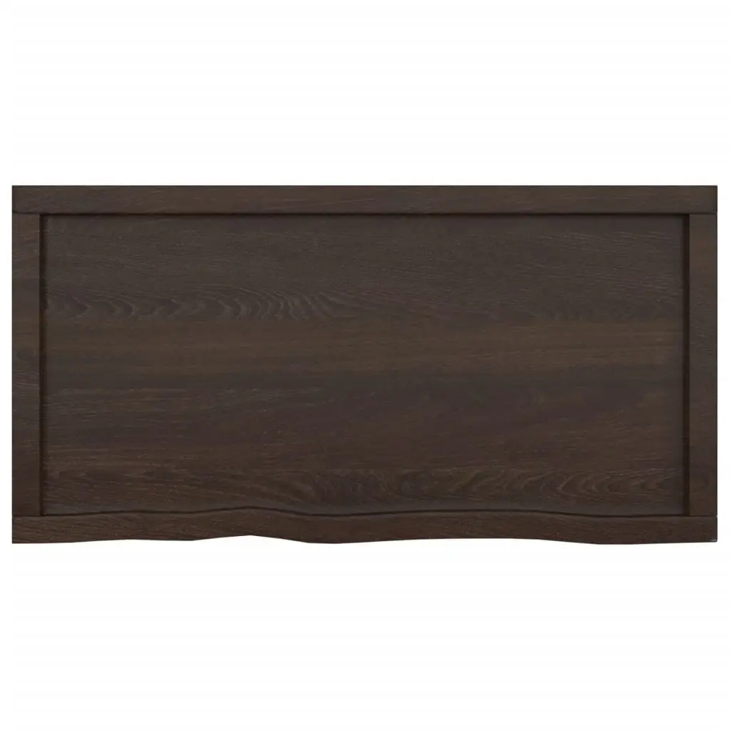 Bathroom Countertop Dark Brown Solid Wood 100x50x6 cm Handmade Live Edge Vanity Top