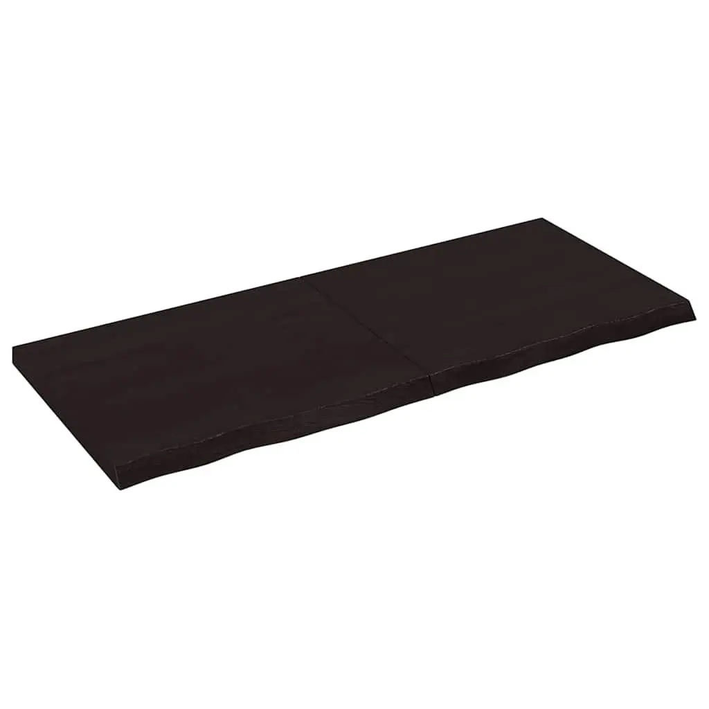 Bathroom Countertop Dark Brown Solid Wood 120x50x4cm Handmade Live Edge