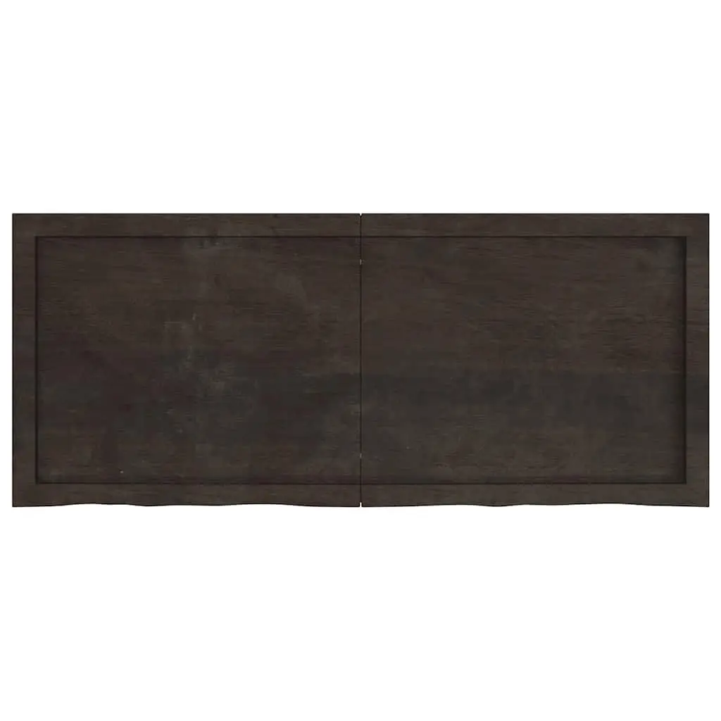 Bathroom Countertop Dark Brown Solid Wood 120x50x4cm Handmade Live Edge