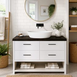 Dark Brown Oak Vanity Top 120x50x6cm