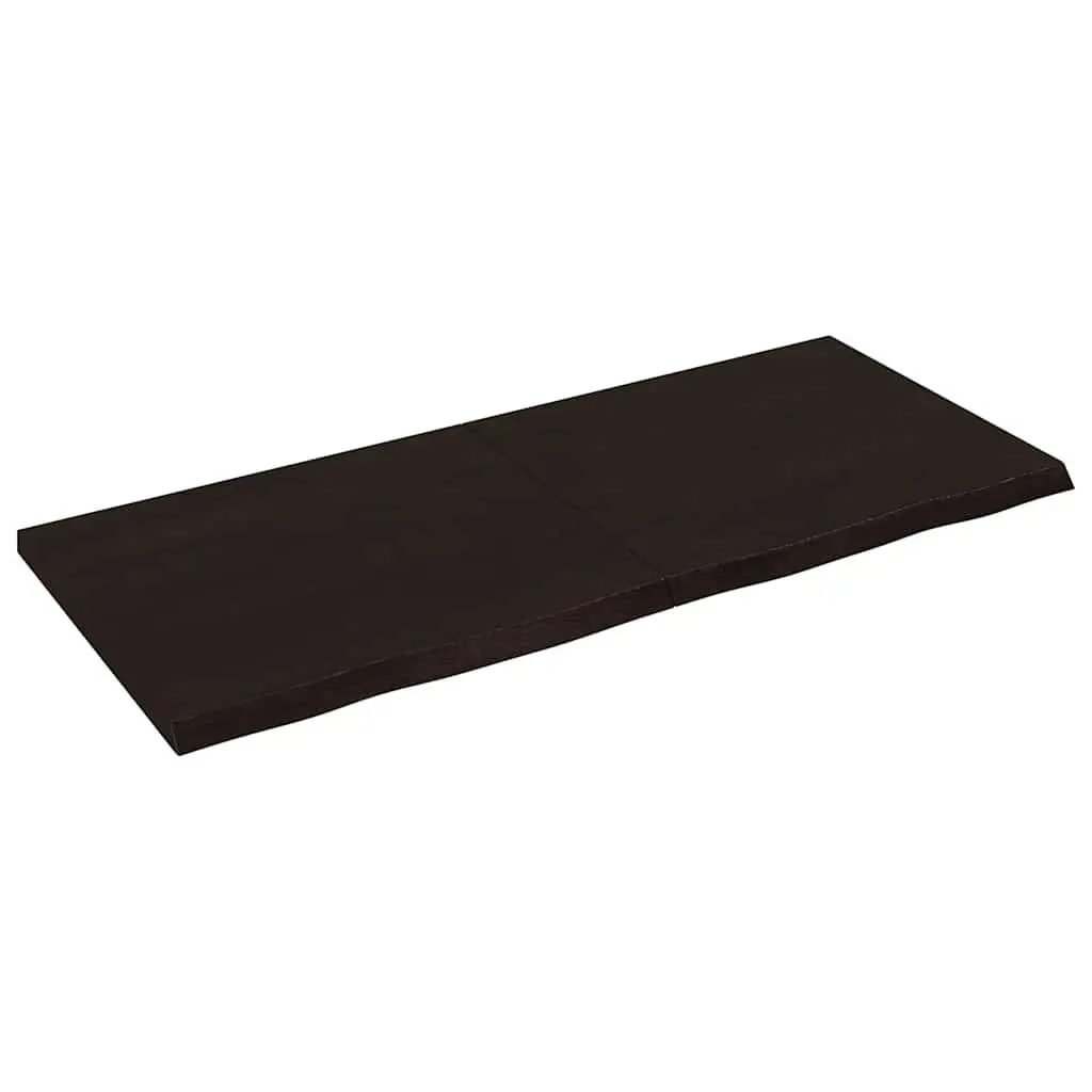 Bathroom Countertop Worktop Solid Oak Wood Dark Brown 140x60x4 cm Treated