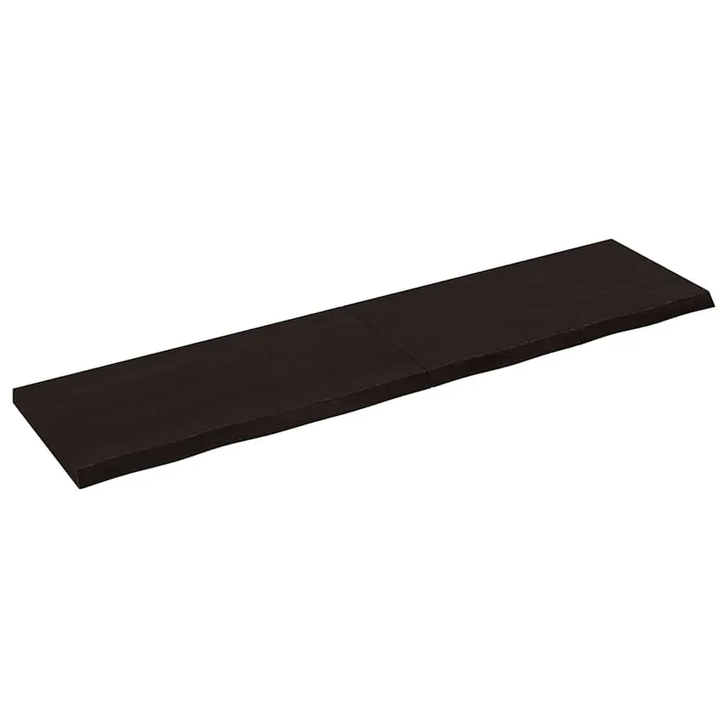 Bathroom Countertop Wooden Worktop Dark Brown Treated Solid Oak 160x40x4cm