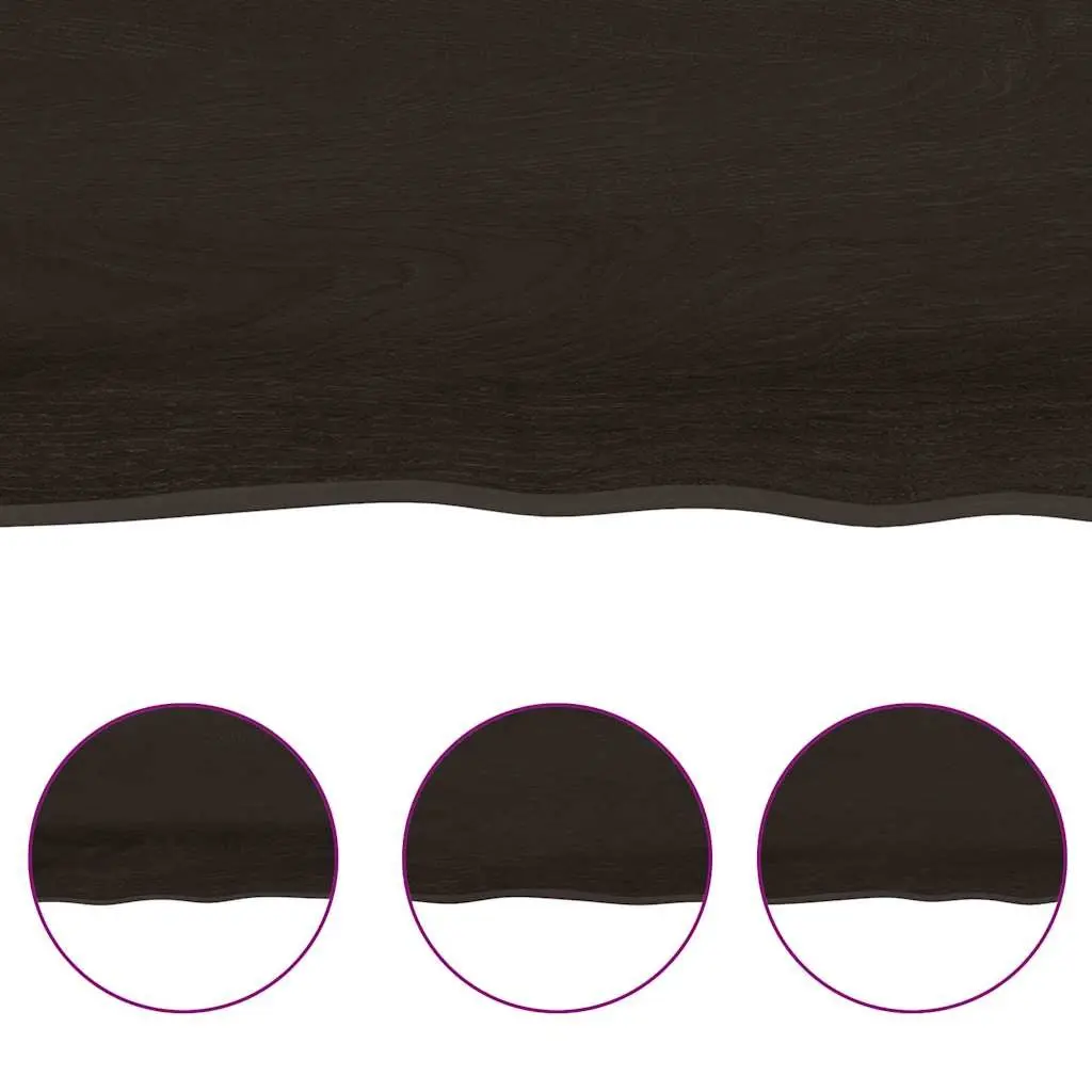 Bathroom Countertop Wooden Worktop Dark Brown Treated Solid Oak 160x40x4cm