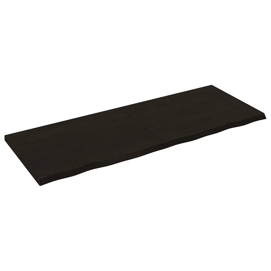 Bathroom Countertop Solid Oak Wood Dark Brown Treated 160x60cm Worktop Top