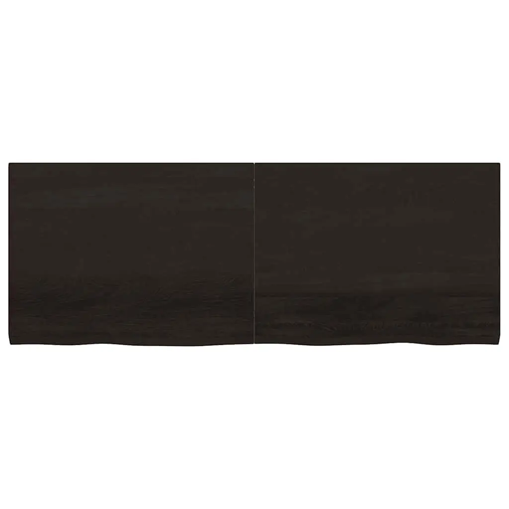 Bathroom Countertop Solid Oak Wood Dark Brown Treated 160x60cm Worktop Top