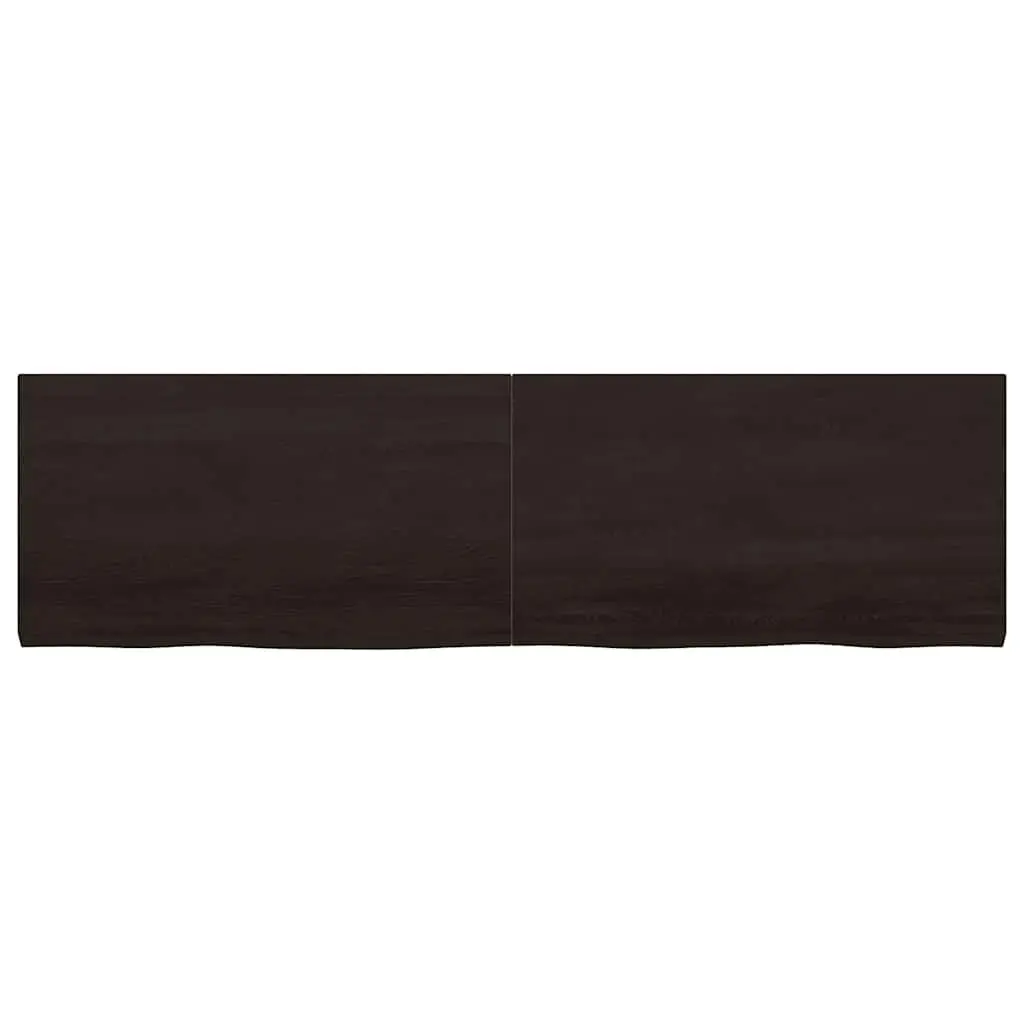 Bathroom Countertop Dark Brown Solid Wood 180x50x4cm Handmade Live Edge Vanity Top Desk