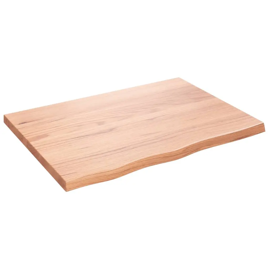 Solid Oak Wood Table Top Brown 80x60cm Treated Surface Replacement Kitchen Desk