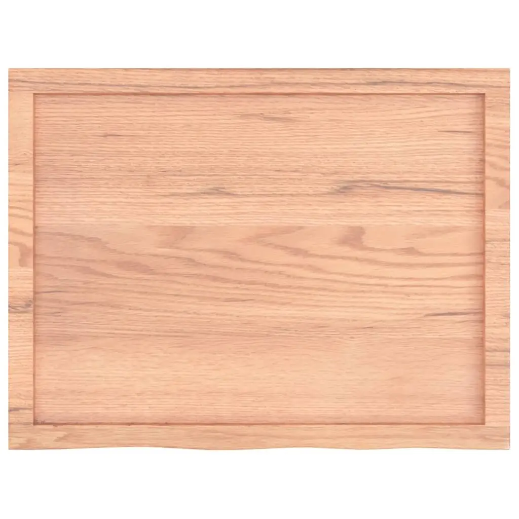 Solid Oak Wood Table Top Brown 80x60cm Treated Surface Replacement Kitchen Desk