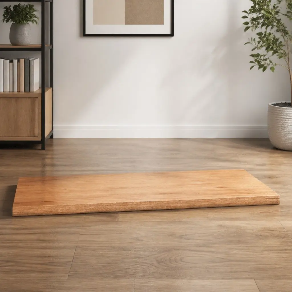 Solid Oak Wood Table Top Brown 100x50x4 cm Treated Surface Live Edge DIY