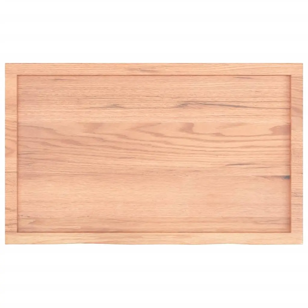 Solid Oak Wooden Table Top Handcrafted Light Brown 100x60x4 cm Live Edge Replacement