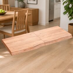 Solid Oak Folding Table Top with Live Edge Detail