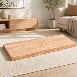 Solid Oak Wood Table Top 140x60x6 cm – Natural Brown