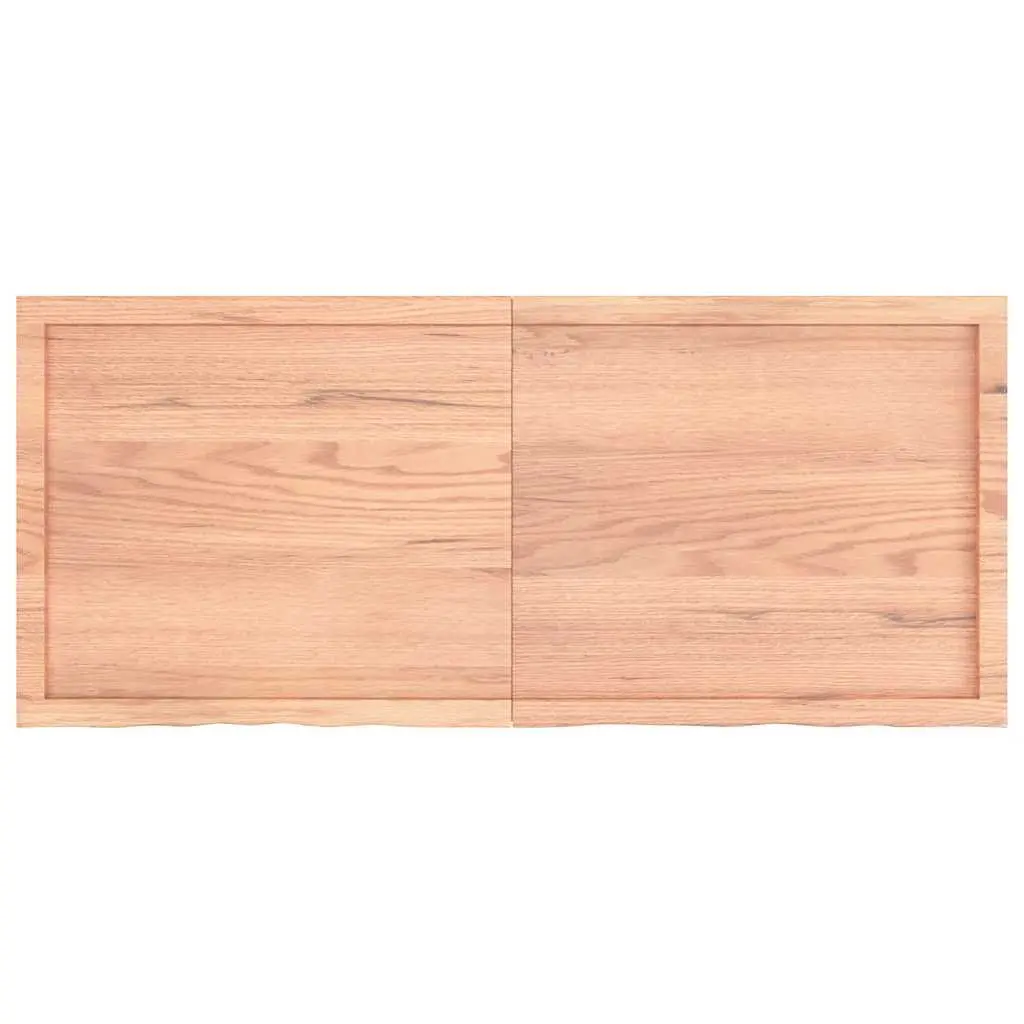 Wooden Table Top Brown 140x60x6 cm Solid Oak Handcrafted Live Edge